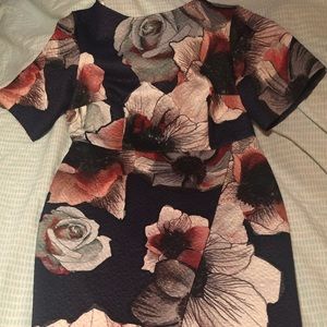 Asos floral knee length dress size 14
